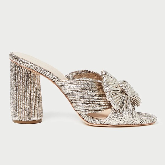 Loeffler Randall Penny Knot Champagne Bow Heels Size 8 - Picture 2 of 12